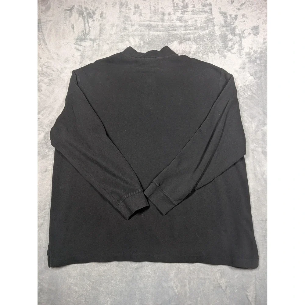 Polo Ralph Lauren Sweatshirt Mens Big 3X Black Estate Rib Quarter Zip Mock Neck